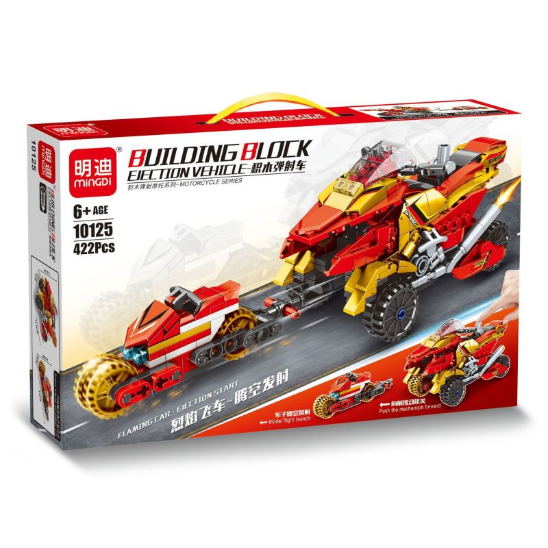 MINGDI LEIBAO 10125 non  XE PHÓNG RỰC LỬA bộ đồ chơi xếp lắp ráp ghép mô hình Racers Đua Tốc Độ 422 khối