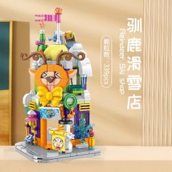 INBRIXX 883004 non  CẢNH PHỐ NHỎ ĐỘNG VẬT CỬA HÀNG TRƯỢT TUYẾT TUẦN LỘC bộ đồ chơi xếp lắp ráp ghép mô hình REINDEER SID SHOP 339 khối