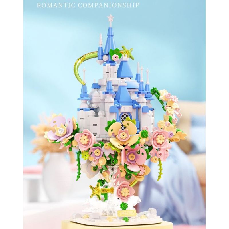 WEKKI 517203 non  HUAYU LÂU ĐÀI bộ đồ chơi xếp lắp ráp ghép mô hình Creator CASTLE OF FLOWERS Sáng Tạo