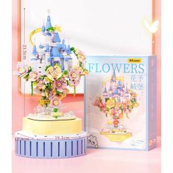 WEKKI 517203 non  HUAYU LÂU ĐÀI bộ đồ chơi xếp lắp ráp ghép mô hình Creator CASTLE OF FLOWERS Sáng Tạo