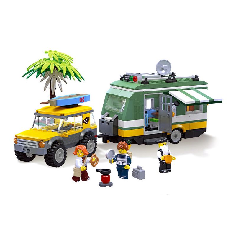 JIESTAR 55015 non Lego THÀNH PHỐ TOÀN CẦU DU LỊCH NÔNG THÔN bộ đồ chơi xếp lắp ráp ghép mô hình City CITY GLOBAL 570 khối