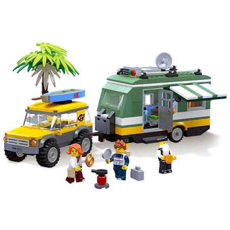 JIESTAR 55015 non  THÀNH PHỐ TOÀN CẦU DU LỊCH NÔNG THÔN bộ đồ chơi xếp lắp ráp ghép mô hình City CITY GLOBAL 570 khối