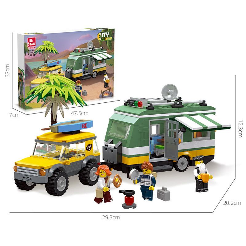 JIESTAR 55015 non  THÀNH PHỐ TOÀN CẦU DU LỊCH NÔNG THÔN bộ đồ chơi xếp lắp ráp ghép mô hình City CITY GLOBAL 570 khối