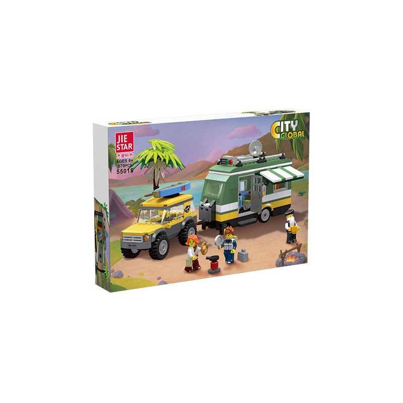 JIESTAR 55015 non  THÀNH PHỐ TOÀN CẦU DU LỊCH NÔNG THÔN bộ đồ chơi xếp lắp ráp ghép mô hình City CITY GLOBAL 570 khối