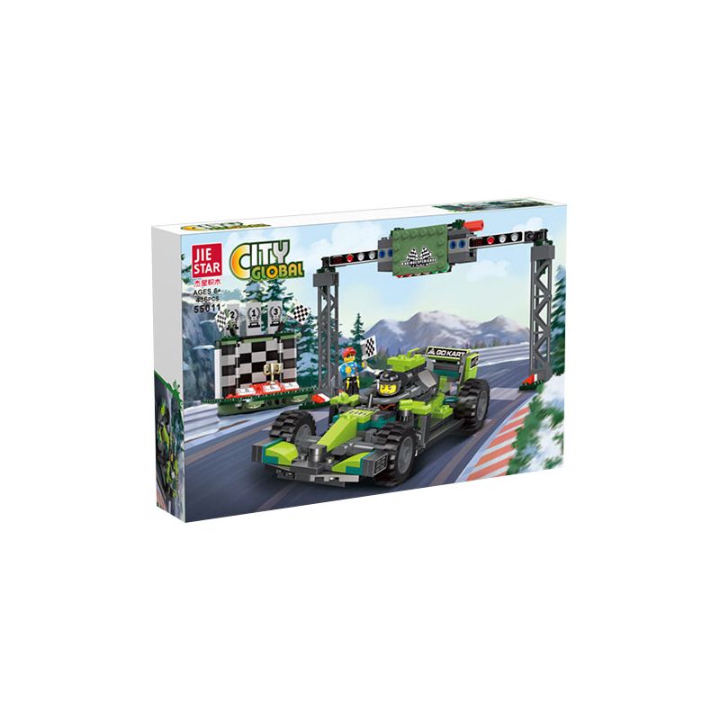 JIESTAR 55011 non  UNIVERSAL CITY TRUNG TÂM TRẢI NGHIỆM ĐUA XE bộ đồ chơi xếp lắp ráp ghép mô hình CITY GLOBAL Thành Phố 436 khối