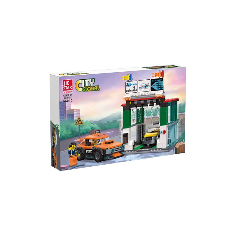 JIESTAR 55010 non  THÀNH PHỐ TOÀN CẦU RỬA XE bộ đồ chơi xếp lắp ráp ghép mô hình City CITY GLOBAL 430 khối