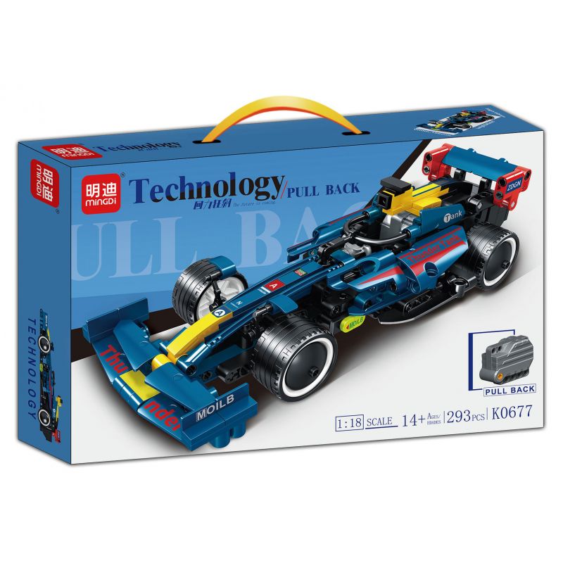 MINGDI LEIBAO K0677 0677 non  ĐUA XE KÉO LÙI CÔNG THỨC MÀU XANH LAM tỷ lệ 1:18 bộ đồ chơi xếp lắp ráp ghép mô hình  Kỹ Thuật Công Nghệ Cao Mô Hình Phương Tiện 293 khối