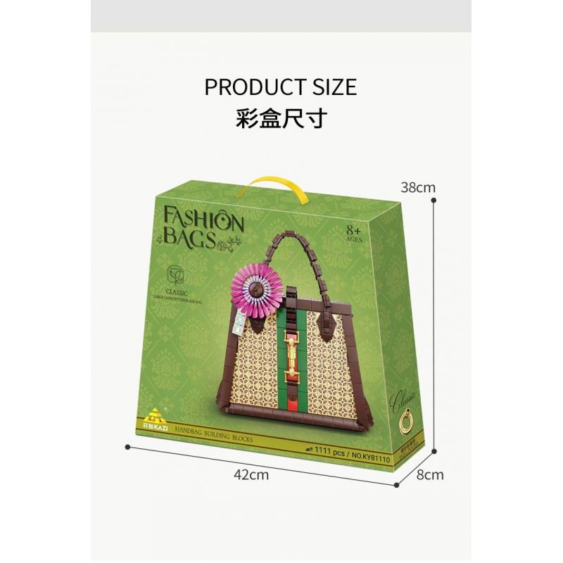 Kazi KY81110 81110 non  TÚI XÁCH TOTE THIẾT KẾ CỔ ĐIỂN bộ đồ chơi xếp lắp ráp ghép mô hình Creator FASHION BAGS Sáng Tạo 1111 khối