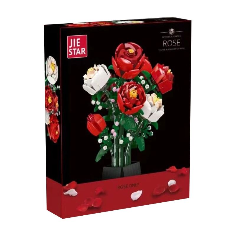 JIESTAR JJ9010 9010 non  NGƯỜI MẪU CỬA HÀNG HOA HỒNG bộ đồ chơi xếp lắp ráp ghép mô hình Creator ROSE Sáng Tạo 818 khối