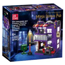 JIESTAR JJ9003 9003 non  QUÁN CÀ PHÊ HIỆP SĨ bộ đồ chơi xếp lắp ráp ghép mô hình Harry Potter MAGIC DIAGON PUB Chú Bé Phù Thủy 487 khối