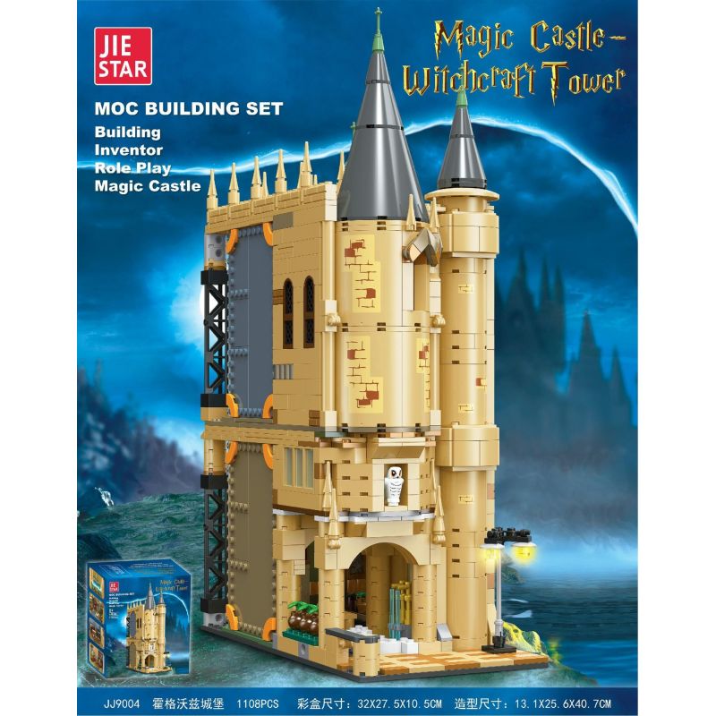 JIESTAR JJ9004 9004 non  LÂU ĐÀI HOGWARTS bộ đồ chơi xếp lắp ráp ghép mô hình Harry Potter Chú Bé Phù Thủy 1108 khối