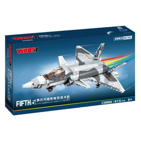 WOMA C0856 0856 C0635 0635 non  MÁY BAY CHIẾN ĐẤU TÀNG HÌNH THẾ HỆ THỨ NĂM bộ đồ chơi xếp lắp ráp ghép mô hình Military Army Quân Sự Bộ Đội 610 khối