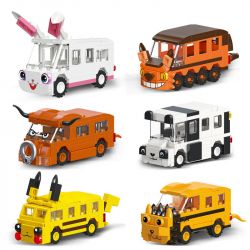 JIESTAR 92308 non  MÔ HÌNH XE BUÝT ĐỘNG VẬT 6 bộ đồ chơi xếp lắp ráp ghép mô hình 459 khối