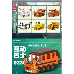 JIESTAR 92308 non  MÔ HÌNH XE BUÝT ĐỘNG VẬT 6 bộ đồ chơi xếp lắp ráp ghép mô hình 459 khối
