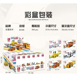 JIESTAR 92308 non  MÔ HÌNH XE BUÝT ĐỘNG VẬT 6 bộ đồ chơi xếp lắp ráp ghép mô hình 459 khối