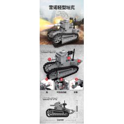 JIESTAR 23049 non  XE TĂNG HẠNG NHẸ RENAULT bộ đồ chơi xếp lắp ráp ghép mô hình Military Army LIGHT TANK Quân Sự Bộ Đội 228 khối