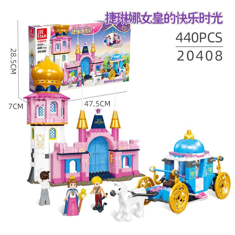 JIESTAR 20408 non  HOÀNG HẬU TELINA NHỮNG NGÀY HẠNH PHÚC CỦA NỮ bộ đồ chơi xếp lắp ráp ghép mô hình Girl Con Gái 440 khối