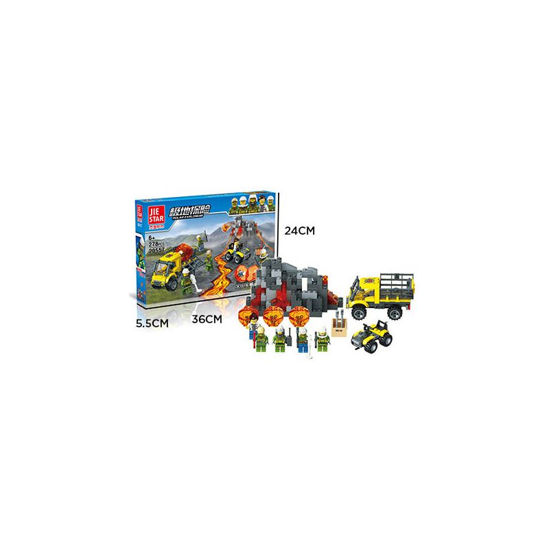 JIESTAR 20557 non Lego ĐỘI VẬN CHUYỂN KHO BÁU NÚI LỬA bộ đồ chơi xếp lắp ráp ghép mô hình City TREASURE Thành Phố 278 khối