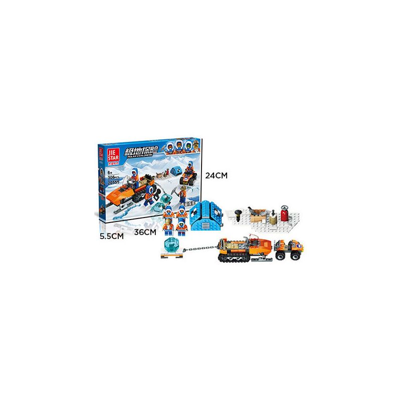 JIESTAR 20555 non Lego XE THÁM HIỂM TUYẾT bộ đồ chơi xếp lắp ráp ghép mô hình City SNOW DETECTION Thành Phố 306 khối