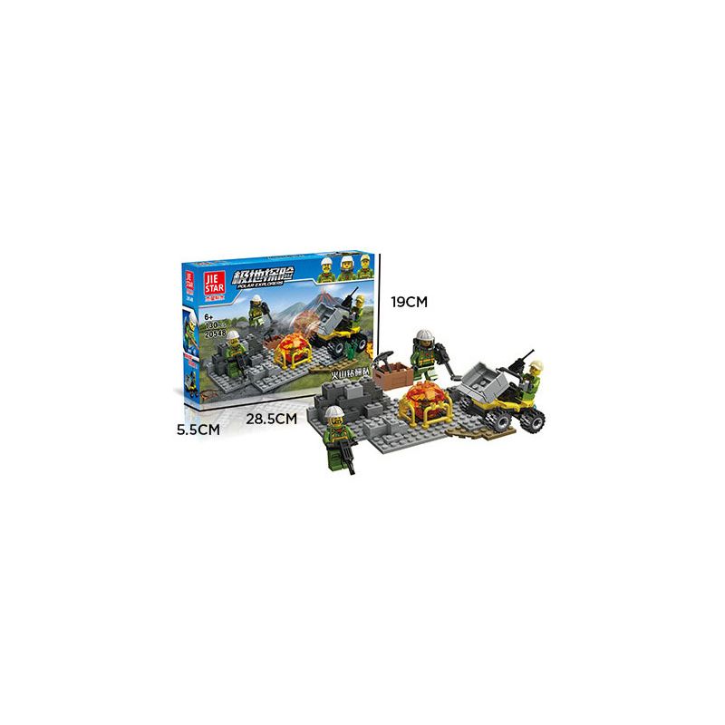 JIESTAR 20548 non  NHÓM NGHIÊN CỨU NÚI LỬA bộ đồ chơi xếp lắp ráp ghép mô hình City VOLCANIC Thành Phố 130 khối