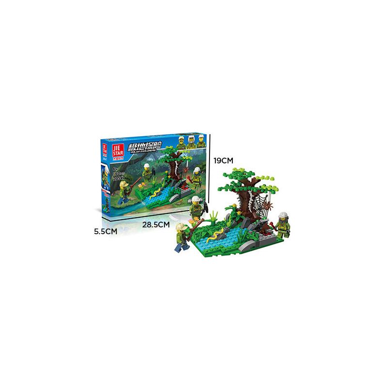 JIESTAR 20547 non Lego CUỘC PHIÊU LƯU TRONG RỪNG NHIỆT ĐỚI bộ đồ chơi xếp lắp ráp ghép mô hình City RAINFOREST Thành Phố 160 khối