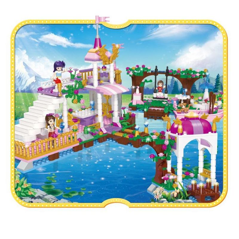 JIESTAR 20390 non  ORIENTAL KERR BỮA TIỆC TRONG VƯỜN HỒ MỘNG MƠ bộ đồ chơi xếp lắp ráp ghép mô hình Girl Con Gái 769 khối