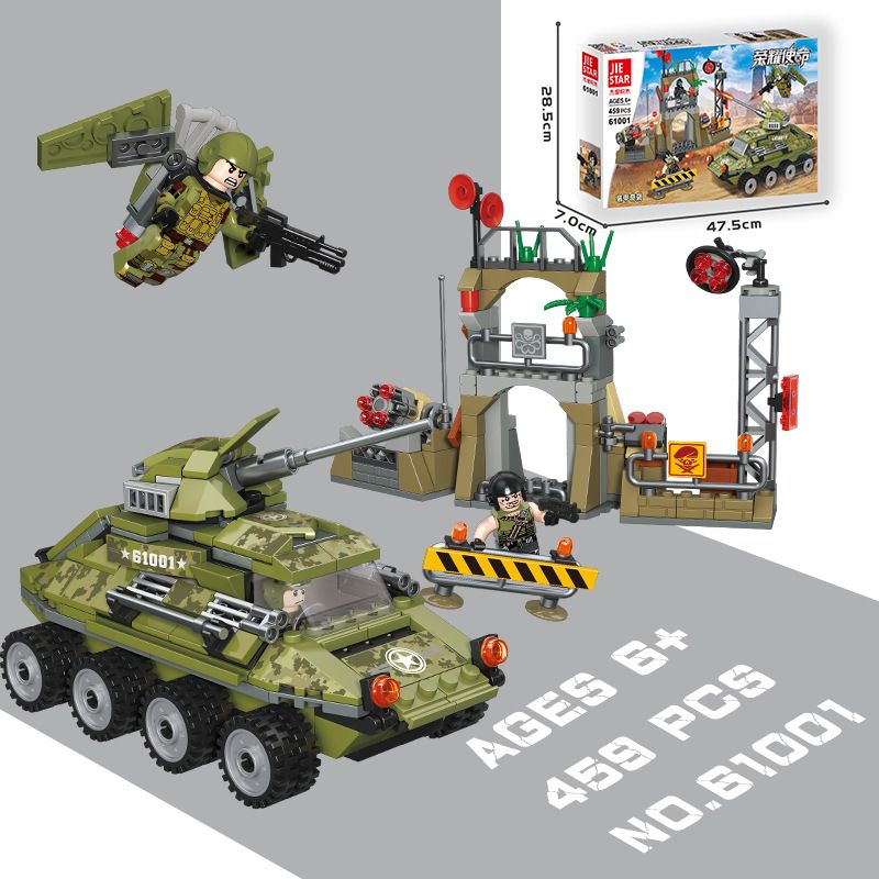 JIESTAR 61001 non  NHIỆM VỤ VINH QUANG TẤN CÔNG BỌC THÉP bộ đồ chơi xếp lắp ráp ghép mô hình Military Army GLORY MISSION Quân Sự Bộ Đội 459 khối