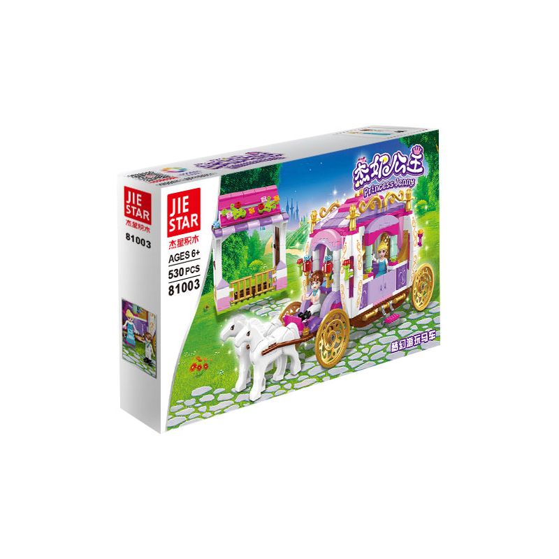 JIESTAR 81003 non  CÔNG CHÚA JENNY CỖ XE TRONG MƠ bộ đồ chơi xếp lắp ráp ghép mô hình Girl PRINCESS JENNY Con Gái 530 khối
