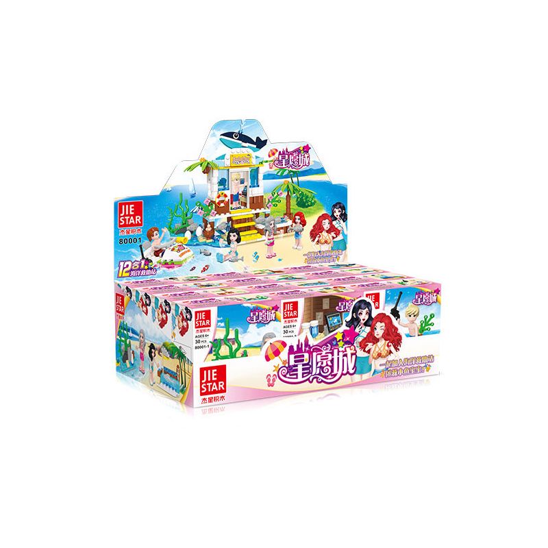 JIESTAR 80001 non  MẪU NGÔI SAO CHÚC 12 bộ đồ chơi xếp lắp ráp ghép mô hình Girl Con Gái 356 khối