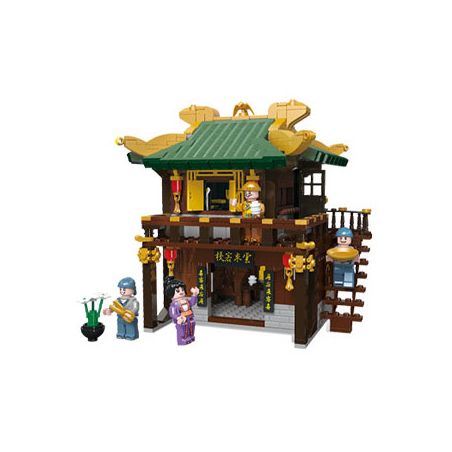 JIESTAR 89006 non  TRUNG QUỐC THỊNH VƯỢNG NHÀ TRỌ YUNLAI bộ đồ chơi xếp lắp ráp ghép mô hình Historical 729 khối