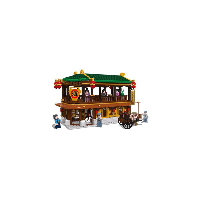 JIESTAR 89000 non Lego TRUNG QUỐC THỊNH VƯỢNG NHÀ HÀNG YUELAI bộ đồ chơi xếp lắp ráp ghép mô hình Historical 1185 khối