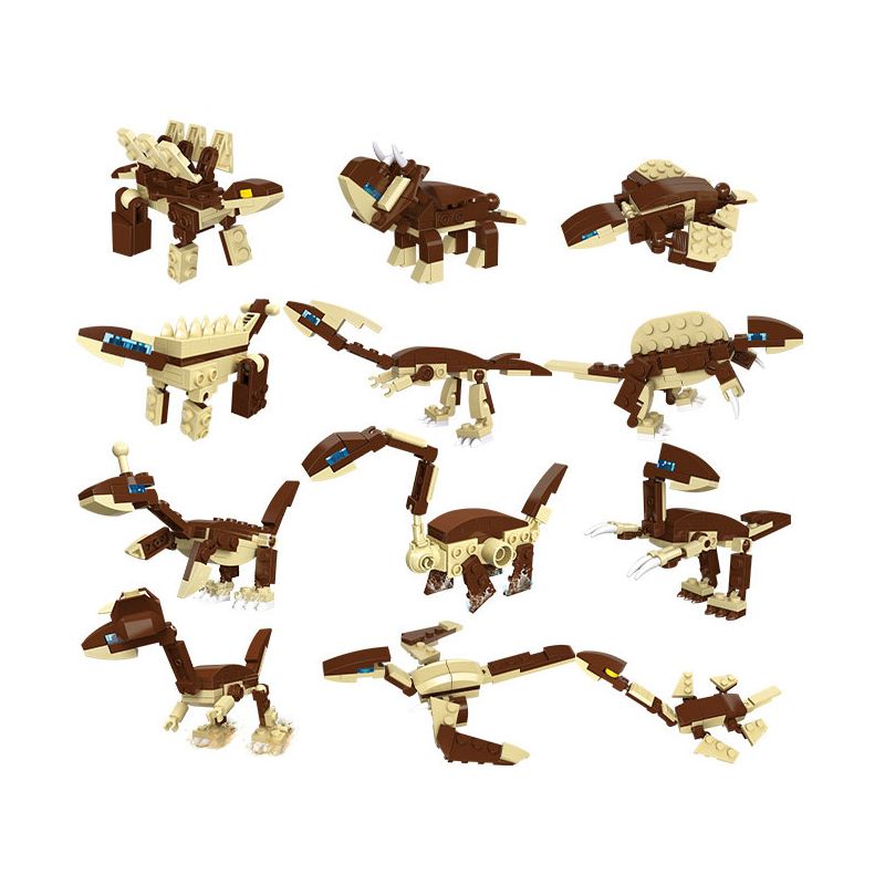 JIESTAR 87010 non  THẾ GIỚI KHỦNG LONG GACHA 12 LOẠI bộ đồ chơi xếp lắp ráp ghép mô hình Creator Sáng Tạo