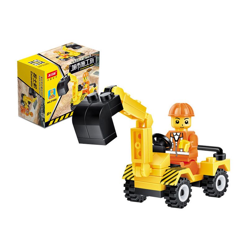 JIESTAR 21002 non Lego MÁY XÚC bộ đồ chơi xếp lắp ráp ghép mô hình City Thành Phố 37 khối