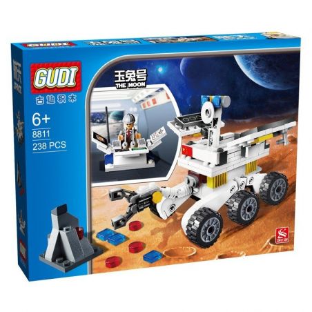 GUDI 8811 non  XE TỰ HÀNH TRÊN MẶT TRĂNG bộ đồ chơi xếp lắp ráp ghép mô hình City LUNAR PROBE STATION Thành Phố 238 khối
