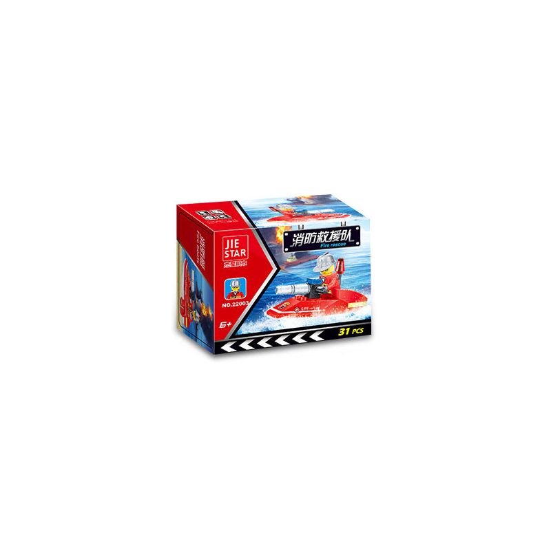 JIESTAR 22003 non  THUYỀN CỨU HỎA bộ đồ chơi xếp lắp ráp ghép mô hình City Thành Phố 23 khối