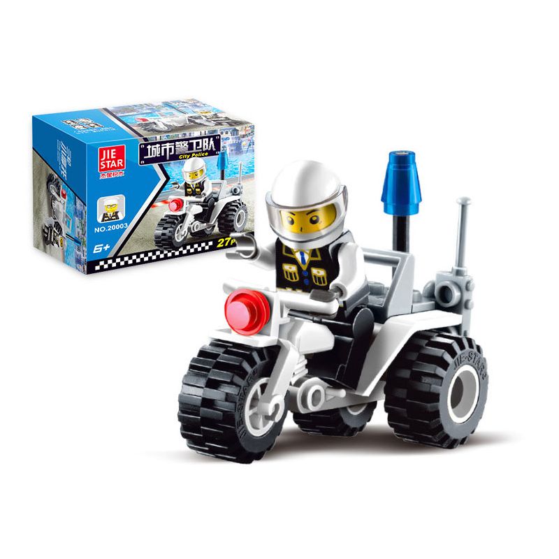 JIESTAR 20003 non Lego XE BA BÁNH CỦA CẢNH SÁT bộ đồ chơi xếp lắp ráp ghép mô hình City Thành Phố 27 khối