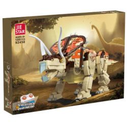 JIESTAR 92450 non  THẾ GIỚI KHỦNG LONG TRICERATOPS bộ đồ chơi xếp lắp ráp ghép mô hình 1215 khối