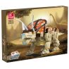 JIESTAR 92450 non  THẾ GIỚI KHỦNG LONG TRICERATOPS bộ đồ chơi xếp lắp ráp ghép mô hình 1215 khối