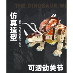 JIESTAR 92450 non  THẾ GIỚI KHỦNG LONG TRICERATOPS bộ đồ chơi xếp lắp ráp ghép mô hình 1215 khối