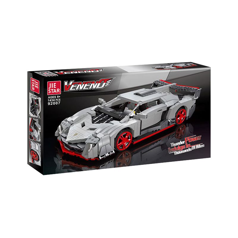 JIESTAR 92007 non  XE THỂ THAO LAMBORGHINI VENENO tỷ lệ 1:14 bộ đồ chơi xếp lắp ráp ghép mô hình Creator VENENE Sáng Tạo 1434 khối