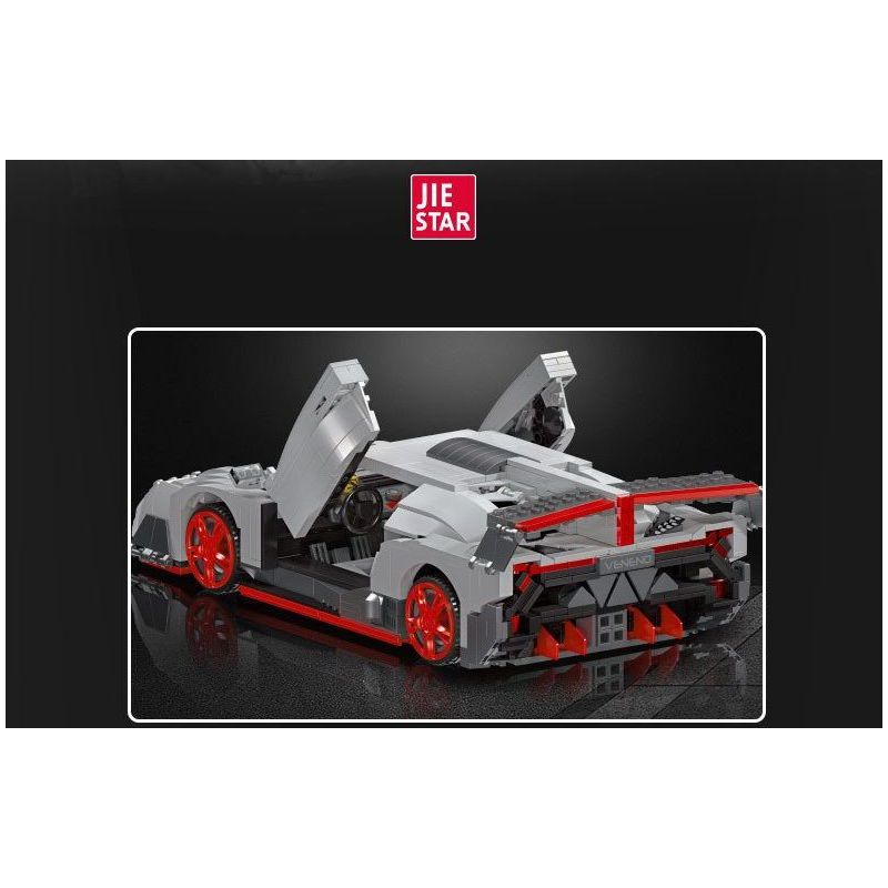 JIESTAR 92007 non  XE THỂ THAO LAMBORGHINI VENENO tỷ lệ 1:14 bộ đồ chơi xếp lắp ráp ghép mô hình Creator VENENE Sáng Tạo 1434 khối