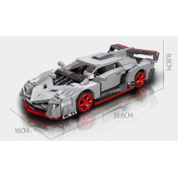 JIESTAR 92007 non  XE THỂ THAO LAMBORGHINI VENENO tỷ lệ 1:14 bộ đồ chơi xếp lắp ráp ghép mô hình Creator VENENE Sáng Tạo 1434 khối