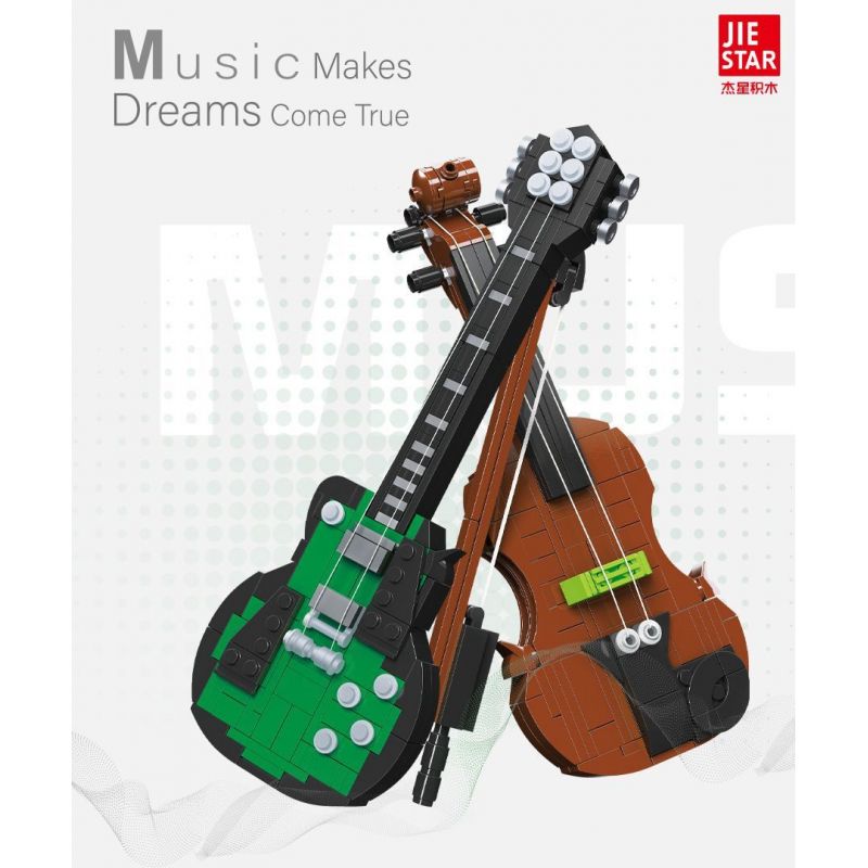 JIESTAR 87501 non  ĐÀN GUITAR ĐIỆN bộ đồ chơi xếp lắp ráp ghép mô hình Creator Sáng Tạo 215 khối