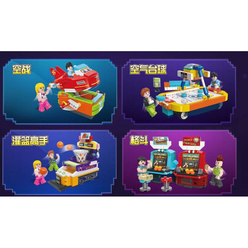 JIESTAR 87002 non  CÂU LẠC BỘ TRÒ CHƠI ĐIỆN TỬ 4 LOẠI bộ đồ chơi xếp lắp ráp ghép mô hình City Thành Phố 764 khối