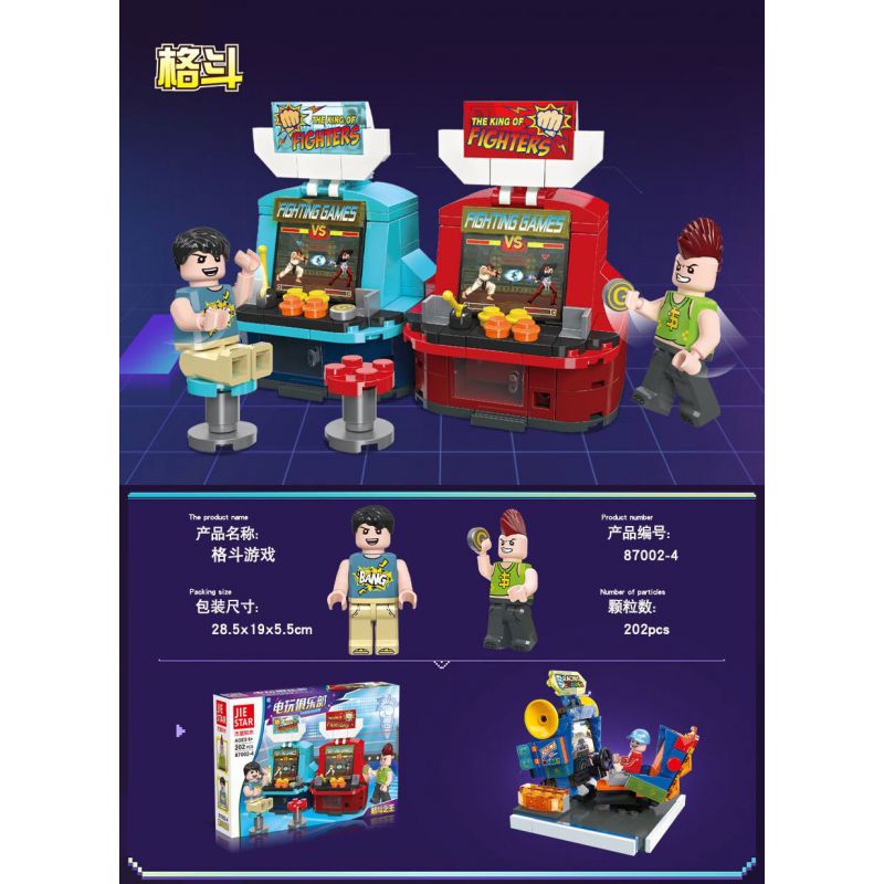 JIESTAR 87002 non  CÂU LẠC BỘ TRÒ CHƠI ĐIỆN TỬ 4 LOẠI bộ đồ chơi xếp lắp ráp ghép mô hình City Thành Phố 764 khối