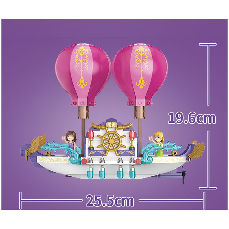 COGO 13294 non  CÔNG CHÚA PHÉP THUẬT PHI THUYỀN DIỆU CỦA bộ đồ chơi xếp lắp ráp ghép mô hình Girl FAIRY Con Gái 358 khối