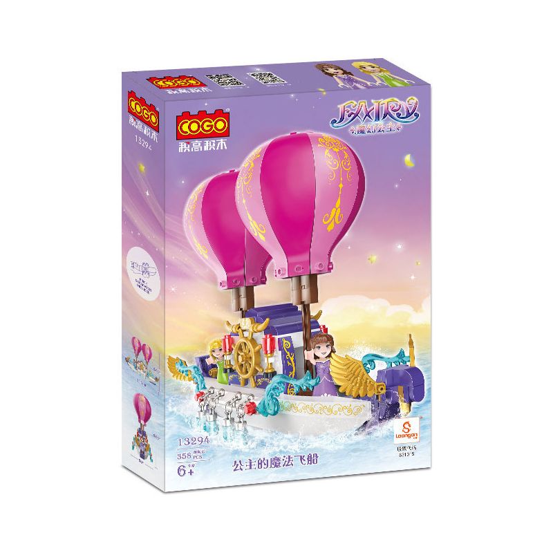 COGO 13294 non  CÔNG CHÚA PHÉP THUẬT PHI THUYỀN DIỆU CỦA bộ đồ chơi xếp lắp ráp ghép mô hình Girl FAIRY Con Gái 358 khối
