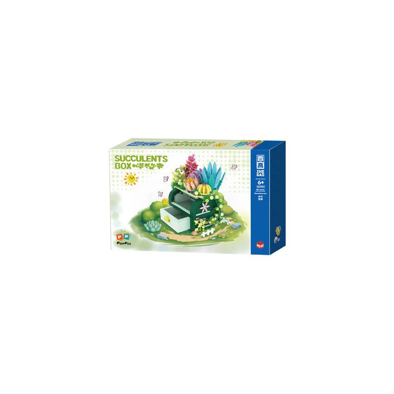 ZHEGAO 663004 non  RƯƠNG KHO BÁU MỌNG NƯỚC bộ đồ chơi xếp lắp ráp ghép mô hình Creator SUCCULENT BOX Sáng Tạo 867 khối