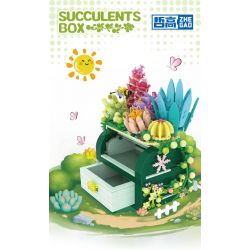ZHEGAO 663004 non  RƯƠNG KHO BÁU MỌNG NƯỚC bộ đồ chơi xếp lắp ráp ghép mô hình Creator SUCCULENT BOX Sáng Tạo 867 khối
