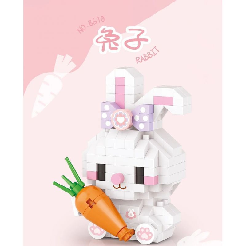 LOZ 8610 non  CON THỎ bộ đồ chơi xếp lắp ráp ghép mô hình RABBIT 170 khối